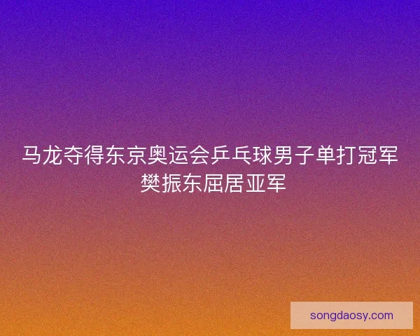 马龙夺得东京奥运会乒乓球男子单打冠军 樊振东屈居亚军